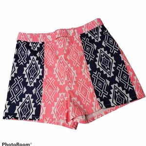 Flying Tomato Summer Shorts Neon Pink Print Bootie Boho Festival Beach JR Large